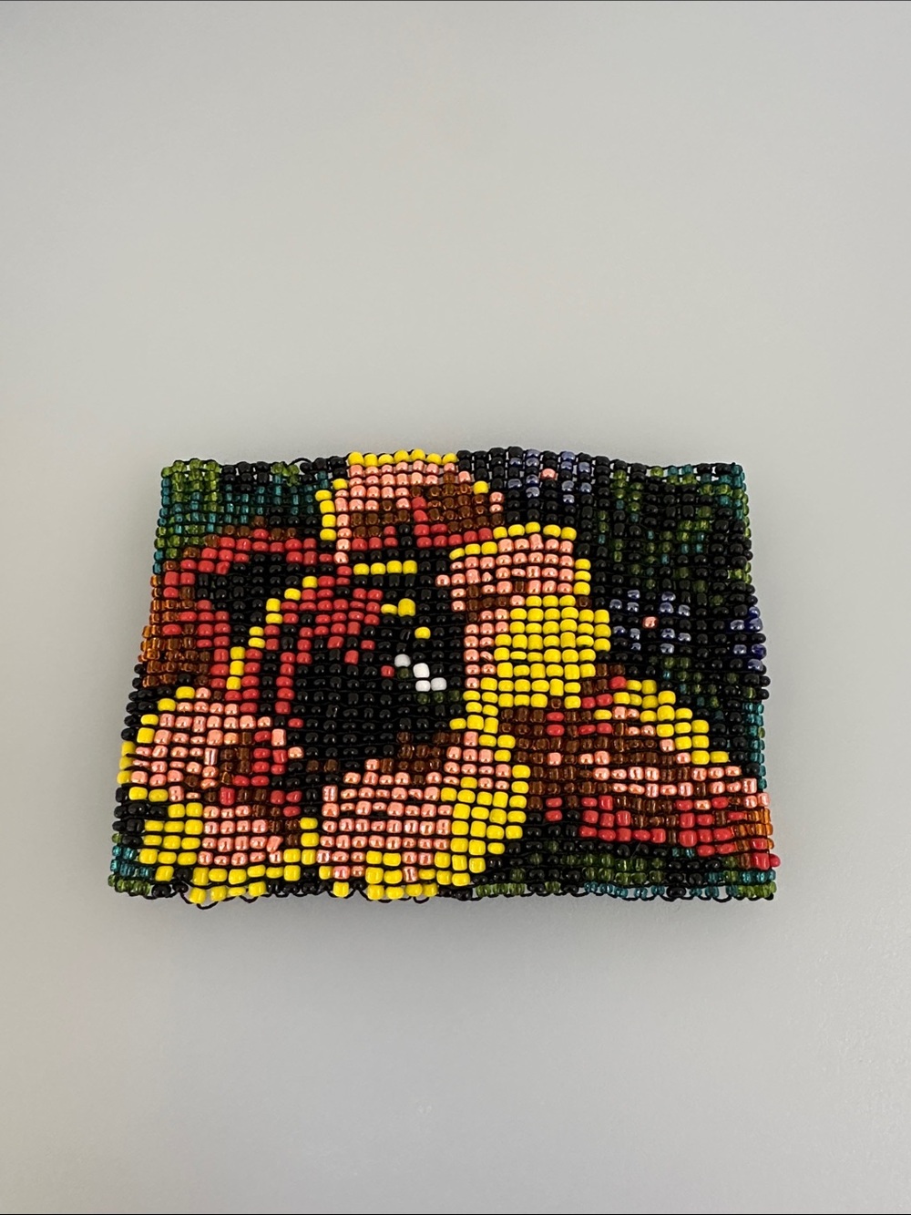 Hand-Beaded Floral Cuff Watch Bracelet - Multicolor - Picture 4 of 6